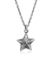 KUZZOI Halskette 925 Sterling Silber Stern, Sterne in Grau