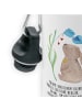 Mr. & Mrs. Panda Kindertrinkflasche Hase Blume mit Spruch in Weiß