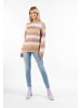 Albee Women Strick Pullover in Beige Lila Mehrfarbig