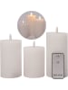 Novaliv 3er Set Led Kerzen 7,5cm ø Kerze flackernde Flamme mit Fernbedingung W in Weiß