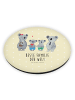 Mr. & Mrs. Panda Rund Magnet Koala Familie zwei mit Spruch in Gelb Pastell
