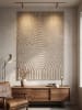 KADIMA DESIGN Hochflorteppich 3D Bögen Boho Waschbar Wohnzimmer in Beige