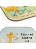 Mr. & Mrs. Panda Tischuntersetzer Fuchs Fahrrad fahren Design mi... in Weiß