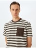 KOTON TSHIRT SS BSC in Braun Gestreift