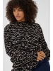 KAFFE curve Langarm-Bluse KClune Regular fit in Black/Beige Abstract Print