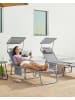 SONGMICS Gartenliege Sandy in Grau - (B)53 x (H)29 x (T)193 cm