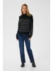 Kaffe Strickpullover KAlizz Loose fit in Black / Silver Stripe