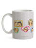 Mr. & Mrs. Panda Tasse Igel Familie ohne Spruch in Grau Pastell