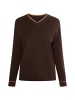 DreiMaster Damen Strickpullover in Dunkelbraun Sand