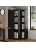 ABRIHOME Bücherregal in Schwarz 4 Ebenen erweiterbar mit Rollen 20 kg pro Ebene