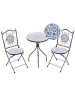 Beliani 3-tlg Bistro Set CHAPECO in Schwarz/Blau/Weiß