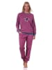 NORMANN Pyjama Bündchen Streifen Sternen - 69537 in beere