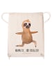 Mr. & Mrs. Panda wander rucksack Faultier Yoga mit Spruch in Creme