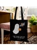 Mr. & Mrs. Panda Schultertasche Gespenst Kaffee mit Spruch in Schwarz