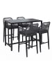 MCW Set Bartisch + 4x Barhocker P91, Anthrazit