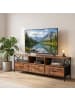 relaxdays TV Lowboard in Braun/ Schwarz - (B)147 x (H)50 x (T)40 cm