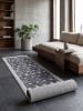 KADIMA DESIGN Teppich Kurzflor VERNANTE waschbar Orient Diele in Schwarz-Creme-Grau