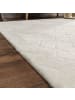 KADIMA DESIGN Hochflor Teppich waschbar Unifarben Struktur Schlafzimmer in Creme