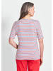GOLDNER Ringelshirt Maritimer Streifenlook mit V-Ausschnitt in rot / weiß / geringelt