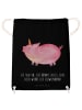 Mr. & Mrs. Panda wander rucksack Einhorn Schwein mit Spruch in Schwarz