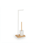 relaxdays WC-Garnitur Weiß/ Natur - (B)22 x (H)70,5 x (T)18 cm