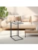 relaxdays Beistelltisch in Schwarz/ Natur - (B)50 x (H)64 x (T)35 cm