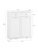SoBuy Wäschekorb-Schrank in Mattweiß - (W) 38 x (H) 90 x (L) 78 cm