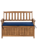 Beliani Gartenbank SOVANA in Braun/Blau - (W) 120 x (H) 91 x (L) 60 cm