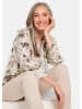 GOLDNER Florale Druckbluse mit V-Ausschnitt in beige / gemustert