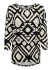 ONLY Print 3/4 Arm Shirt Dünner Rundhals Muster Pullover ONLELCOS in Beige-Schwarz