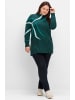 sheego Feinstrickpullover in tiefgrün-gemustert