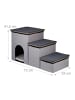 relaxdays Hundetreppe in Grau - (B)72 x (H)41,5 x (T)33 cm