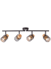Brilliant Santy Spotrohr 4flg schwarz/natur braun 4x D45, E14, 42 W