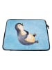 Mr. & Mrs. Panda Notebook Tasche Pinguin Lachen ohne Spruch in Eisblau