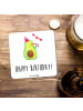Mr. & Mrs. Panda Untersetzer Avocado Geburtstag mit Spruch in Weiß