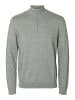 SELECTED HOMME Pullover SLHBERG LS HALF ZIP in Grau