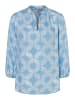 More & More Viskosebluse mit Print in skyblue/offwhite
