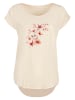 F4NT4STIC Long Cut T-Shirt Rosa Blumenzweig 3D in Whitesand