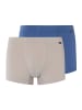 Hanro 2er-Pack Retro Boxershorts Cotton Essentials in slate blue / mid grey