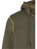 Urban Classics Zip-Kapuzenpullover in olive/yellow