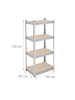 relaxdays Schwerlastregal in Silber - (B)60 x (H)138 x (T)40 cm