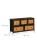 relaxdays Kommode in Braun/ Schwarz - (B)100 x (H)54,5 x (T)32,5 cm