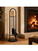 relaxdays 4er Set: Kaminbesteck in Schwarz