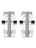 Adeliás Damen Ohrringe – Klappcreole aus 925 Silber mit Zirkonia in silber