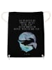 Mr. & Mrs. Panda Rucksackbeutel Walfisch Thunfisch mit Spruch in Schwarz