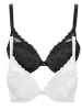Lisca 2er Pack Push up BH in black-white