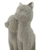 Mauro Ferretti Katzenpaar aus silbernem Kunstharz, 13 x 10 x 21 cm