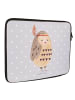 Mr. & Mrs. Panda Laptop Tasche Eule Federschmuck ohne Spruch in Grau Pastell