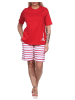 NORMANN kurzarm Shorty Schlafanzug Top Leuchturm - 72915 in rot