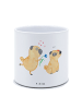 Mr. & Mrs. Panda Großer Blumenkübel Mops Verliebt ohne Spruch in Weiß